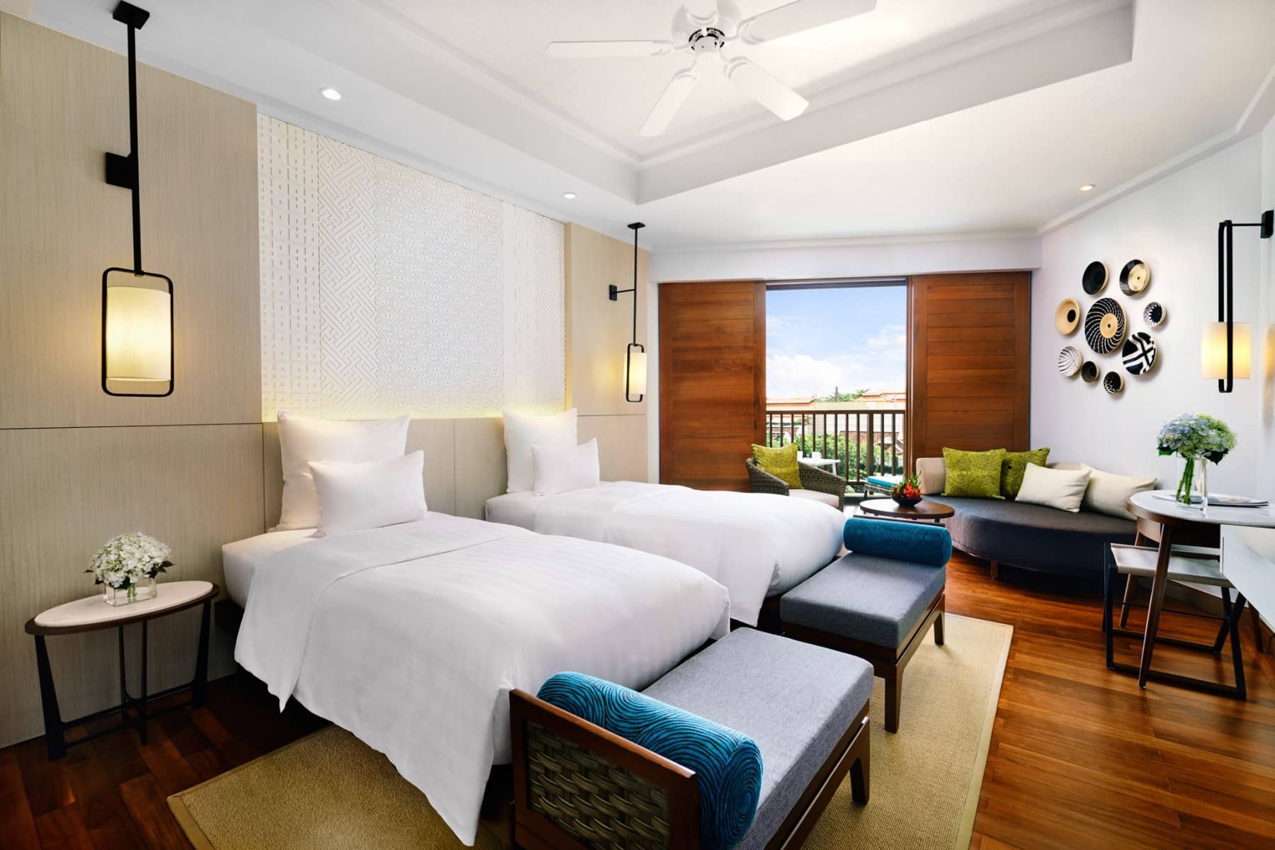 Phòng Deluxe 2 Giường Đơn hướng Vườn